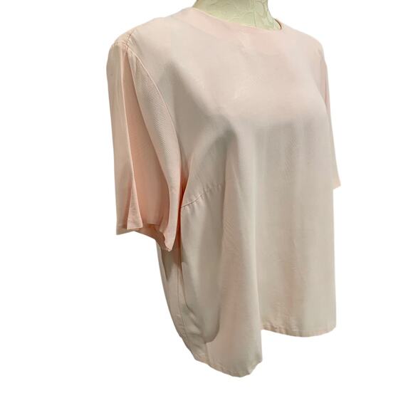 22W Ms Russ Womens 1980s Pink Blouse Shirt Short Sleeve Pullover - Picture 6 of 9